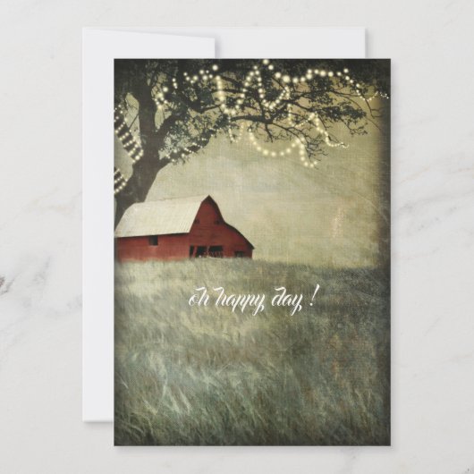 Rotlandstall | Country Morning Birthday Party Einladung (Rückseite)