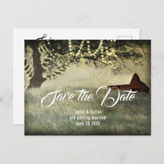 Rotlandstall | Country Morning Save the Date Postkarte (Vorne/Hinten)