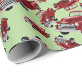 Rotlastwagenumlaufpapier Geschenkpapier (Rolleneckpunkt)