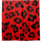 Rotleopard Duschvorhang (Vorderseite)