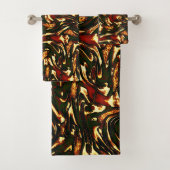 Rötlich-braune und gelbe Kurven Badhandtuch Set (Insitu)