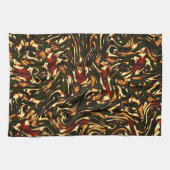 Rötlich-braune und gelbe Kurven Geschirrtuch (Horizontal)