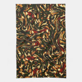 Rötlich-braune und gelbe Kurven Geschirrtuch (Vertikal)