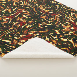 Rötlich-braune und gelbe Kurven Sherpadecke