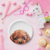 Rötlich braune Vorlage des Zwergpudels durch miart Pappteller (Party)