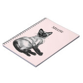 Rötlich Rosa Weiße Siamkatze Notizblock (Linke Seite)