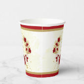 Rötlich-weiße Blume Goldkranz Pappbecher (Rechts)