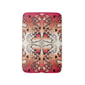 Rötlich-weiße Muster des romantischen Herzens Badematte (Vorderseite Vertikal)