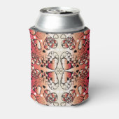 Rötlich-weiße Muster des romantischen Herzens Dosenkühler (Kanne Rückseite)