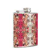 Rötlich-weiße Muster des romantischen Herzens Flachmann (Rechts)