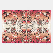 Rötlich-weiße Muster des romantischen Herzens Geschenkpapier Set (Vorderseite 3)