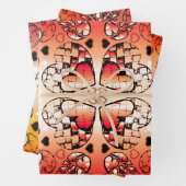 Rötlich-weiße Muster des romantischen Herzens Geschenkpapier Set (Beispiel)