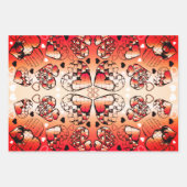 Rötlich-weiße Muster des romantischen Herzens Geschenkpapier Set (Vorderseite)