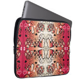 Rötlich-weiße Muster des romantischen Herzens Laptopschutzhülle (Vorne Rechts)