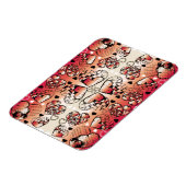 Rötlich-weiße Muster des romantischen Herzens Magnet (Linke Seite)