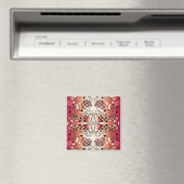 Rötlich-weiße Muster des romantischen Herzens Magnet (In Situ (Geschirrspüler))