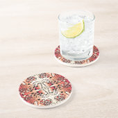 Rötlich-weiße Muster des romantischen Herzens Sandstein Untersetzer (Seite)