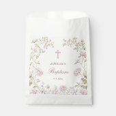 Rötliche Florale Taufrahmen Geschenktütchen (Vorderseite)