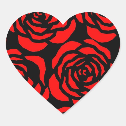 rötliche Rose Herz-Aufkleber (Vorderseite)