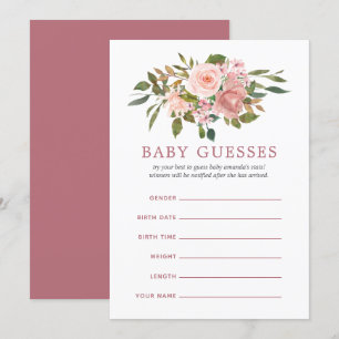 Rötliche und Roségoldene Babyparty-Tipps für Mama Einladung