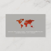 rötliche Weltkarte des internationalen Handels gra Visitenkarte (Rückseite)