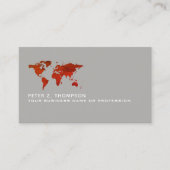 rötliche Weltkarte des internationalen Handels gra Visitenkarte (Vorderseite)