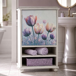 Rötlicher Lavendel-Tulpen-Blüten-Decoupage Seidenpapier