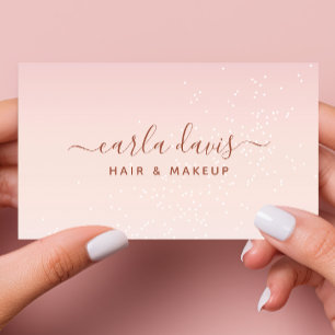 Rötliches Pastell Ombre Glitter Makeup Artist Visitenkarte