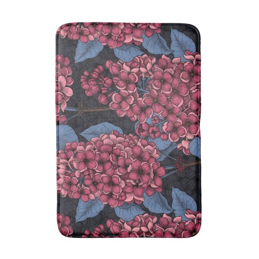 Rotlila auf dunkelblau badematte (Vorderseite Vertikal)