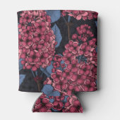 Rotlila auf dunkelblau dosenkühler (Rückseite)