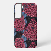 Rotlila auf dunkelblau samsung galaxy hülle (Rückseite)