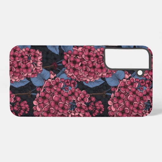 Rotlila auf dunkelblau samsung galaxy hülle (Rückseite (Horizontal))