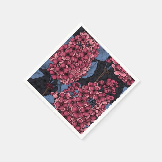 Rotlila auf dunkelblau serviette (Ecke)