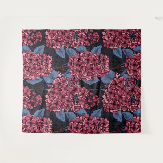 Rotlila auf dunkelblau wandteppich (Vorderseite (Horizontal))