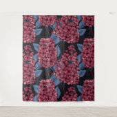 Rotlila auf dunkelblau wandteppich (Vorderseite)