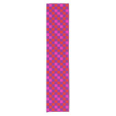 Rotlila Rosa Karomuster Design Kurzer Tischläufer (Vorderseite)