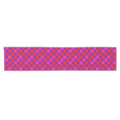 Rotlila Rosa Karomuster Design Kurzer Tischläufer (Horizontal)