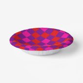 Rotlila Rosa Karomuster Design Pappteller (Gewinkelt)