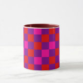 Rotlila Rosa Karomuster Design  Tasse (Zentrum)