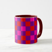 Rotlila Rosa Karomuster Design  Tasse (VorderseiteRechts)