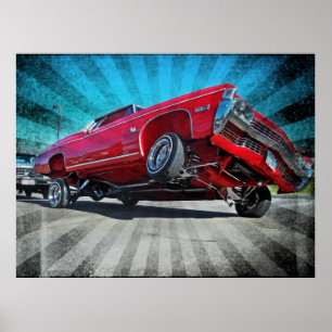 Rotlowrider-Chevrolet- Impalaplakat 1968 Poster