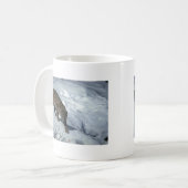 Rotluchs auf Schnee Kaffeetasse (Vorderseite Links)