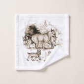 Rotluchs-Familie Badhandtuch Set (Waschlappen)