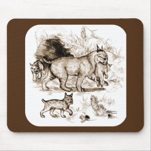 Rotluchs-Familie Mousepad