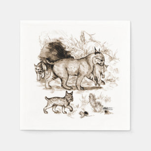 Rotluchs-Familie Serviette
