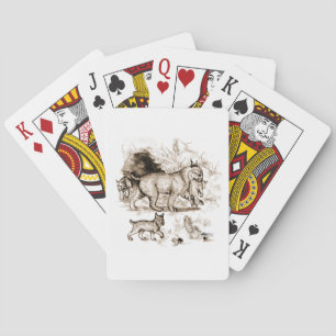 Rotluchs-Familie Spielkarten