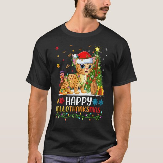 Rotluchs Tier Glücklicher Rotluchs Hellothanksma T-Shirt (Vorderseite)