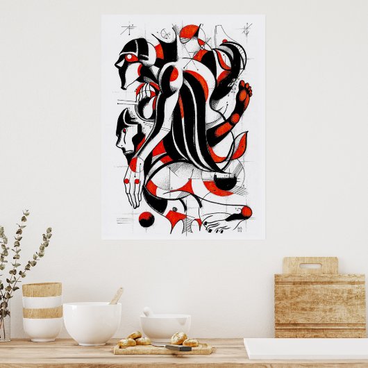 Rotmagiertinte Poster (Küche)