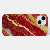 Rotmarmormuster mit Gold Case-Mate iPhone Hülle (Rückseite (Horizontal))