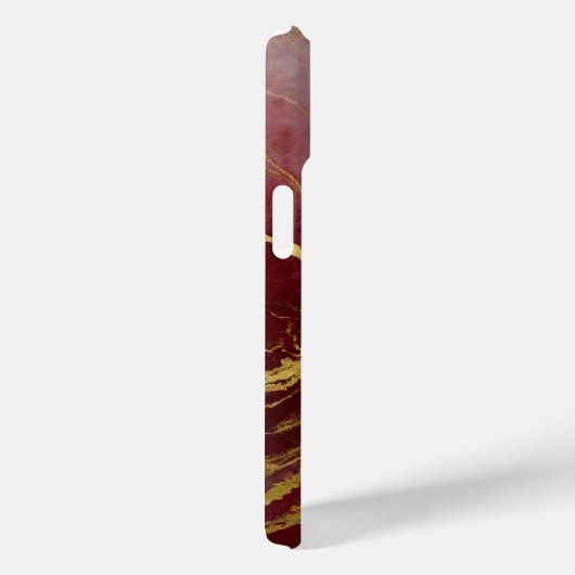 Rotmarmormuster mit Gold Case-Mate iPhone Hülle (Rückseite / Rechts)